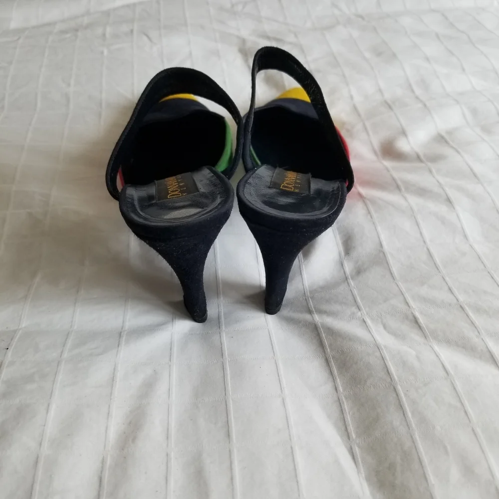 Vintage Donna Karan Colorblock Suede Slingbacks - Picture 5 of 6
